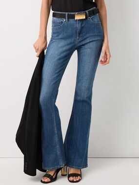 White House Black Market High-Rise Flare Blue Jeans